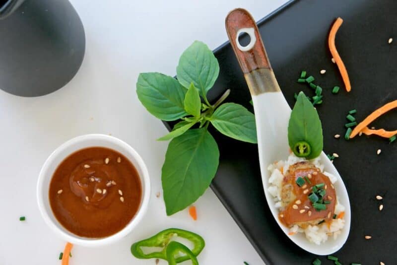 Spicy Asian Meatballs And Rice Appetizer Recipe